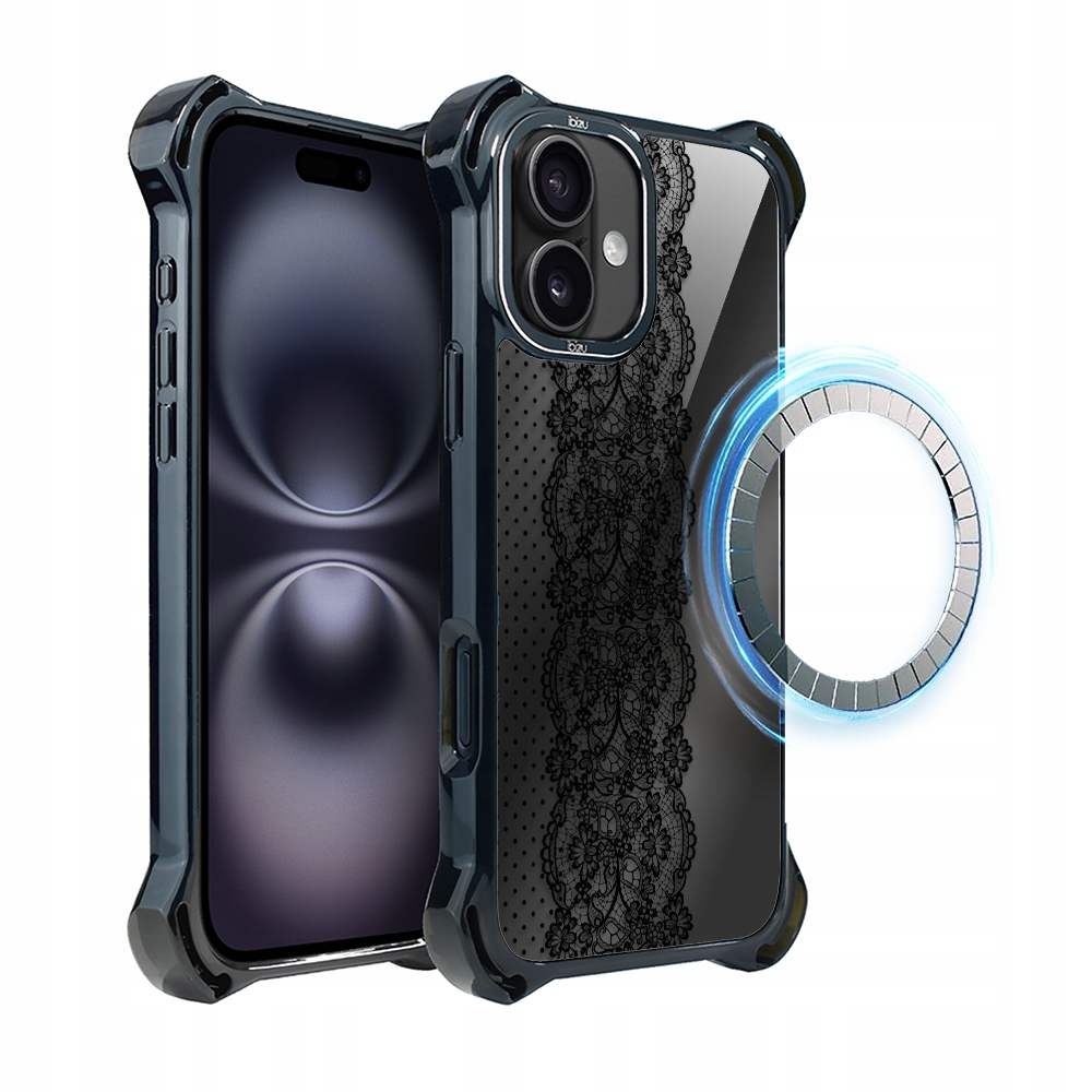 Pouzdro pro iPhone 16 Plus Ibizu DropGuard Ultra s MagSafe, ozdobná krajka
