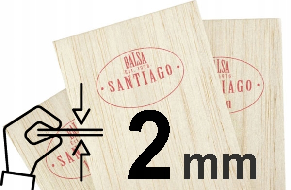 

Balsa Modelarska 2mm Deska Drewno Do Makiet 50cm