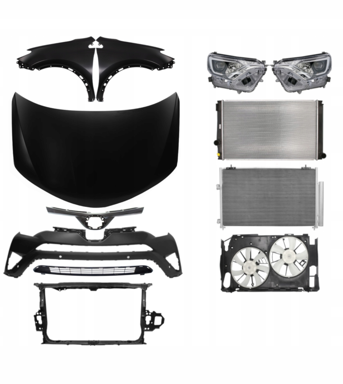 Toyota Rav 4 16-18 Maska Zderzak Błotnik Pas