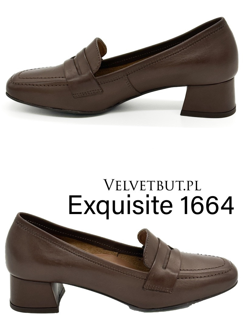 Hnědé mokasíny na podpatku 1664 36