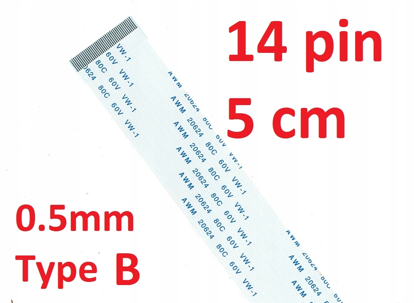 Taśma Flex Fpc Ffc VW-1 Awm 20624 80C 60V 5cm 14Pi