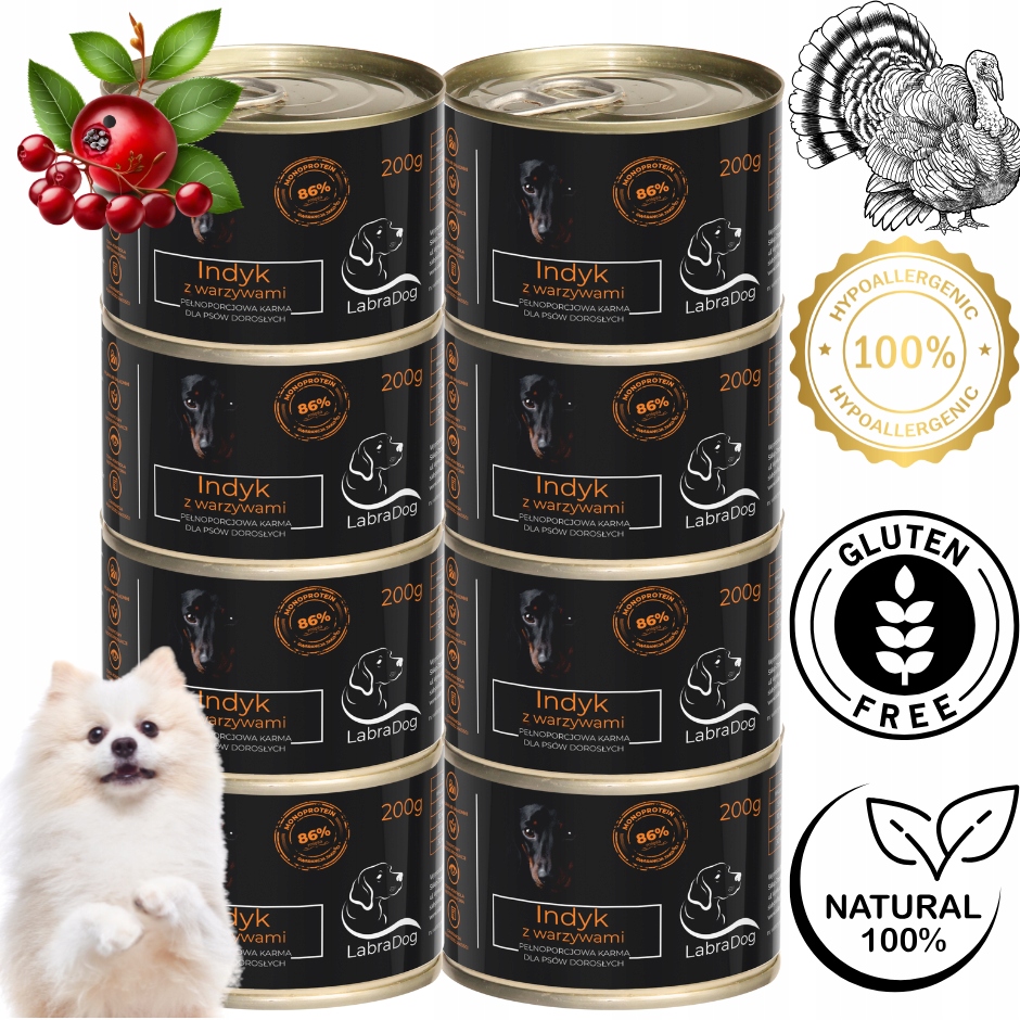 Levně LabraDog Superfood Hypoalergenní Krůta se zeleninou na slzné skvrny 32x200
