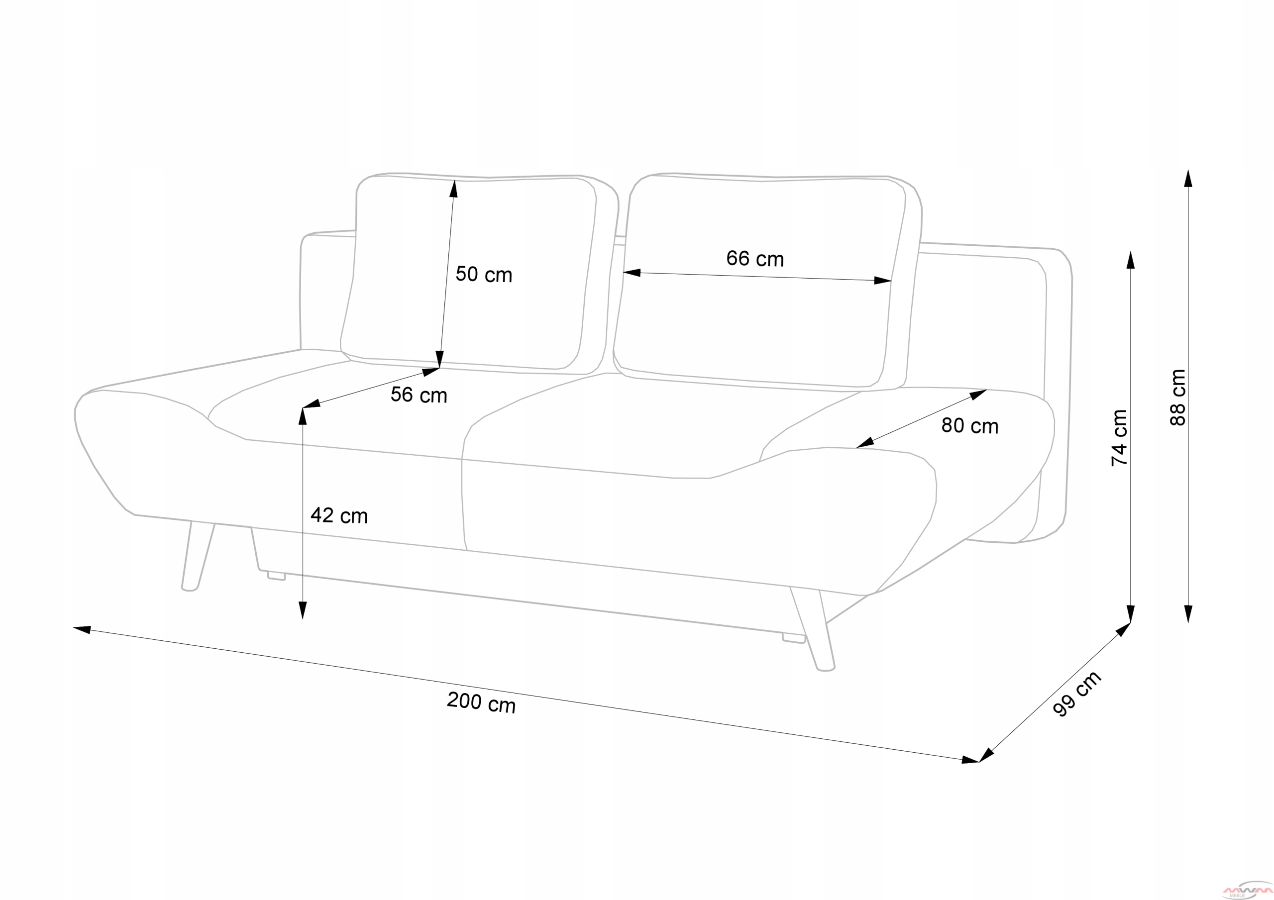 SOFA Z FUNKCJĄ SPANIA MOLO | KOLOR DO WYBORU Kolekcja MOLO