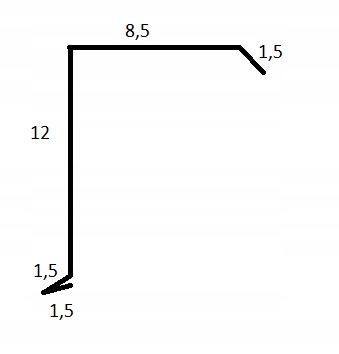 Wiatrownica górna 1 RAL 8004 ,obróbki blacharskie Marka inna