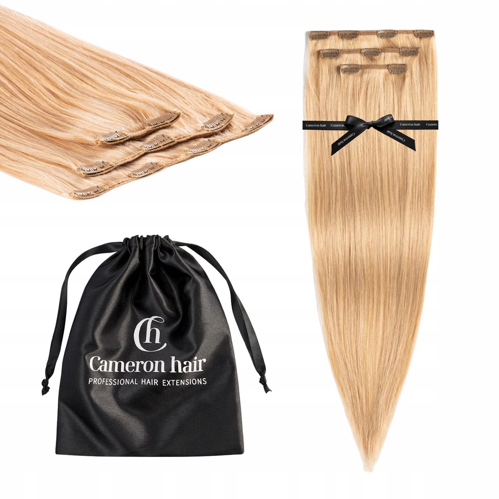 Přírodní vlasy Clip In 60 cm 3 pásky 65 gramů #27 Medová blond