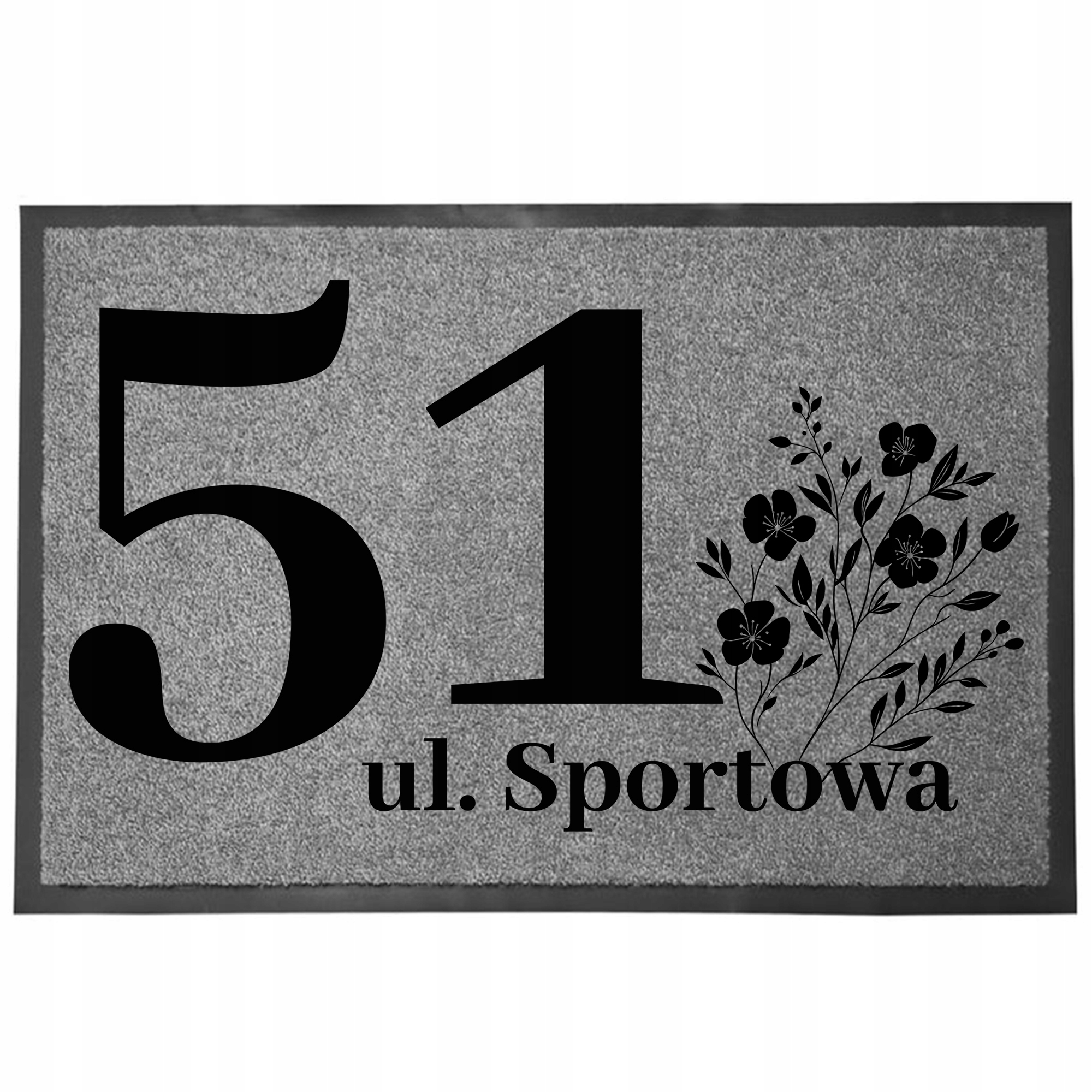 Wycieraczka Wejściowa TabPrint Szara 60x40 cm Podłogowa z Własnym Adresem