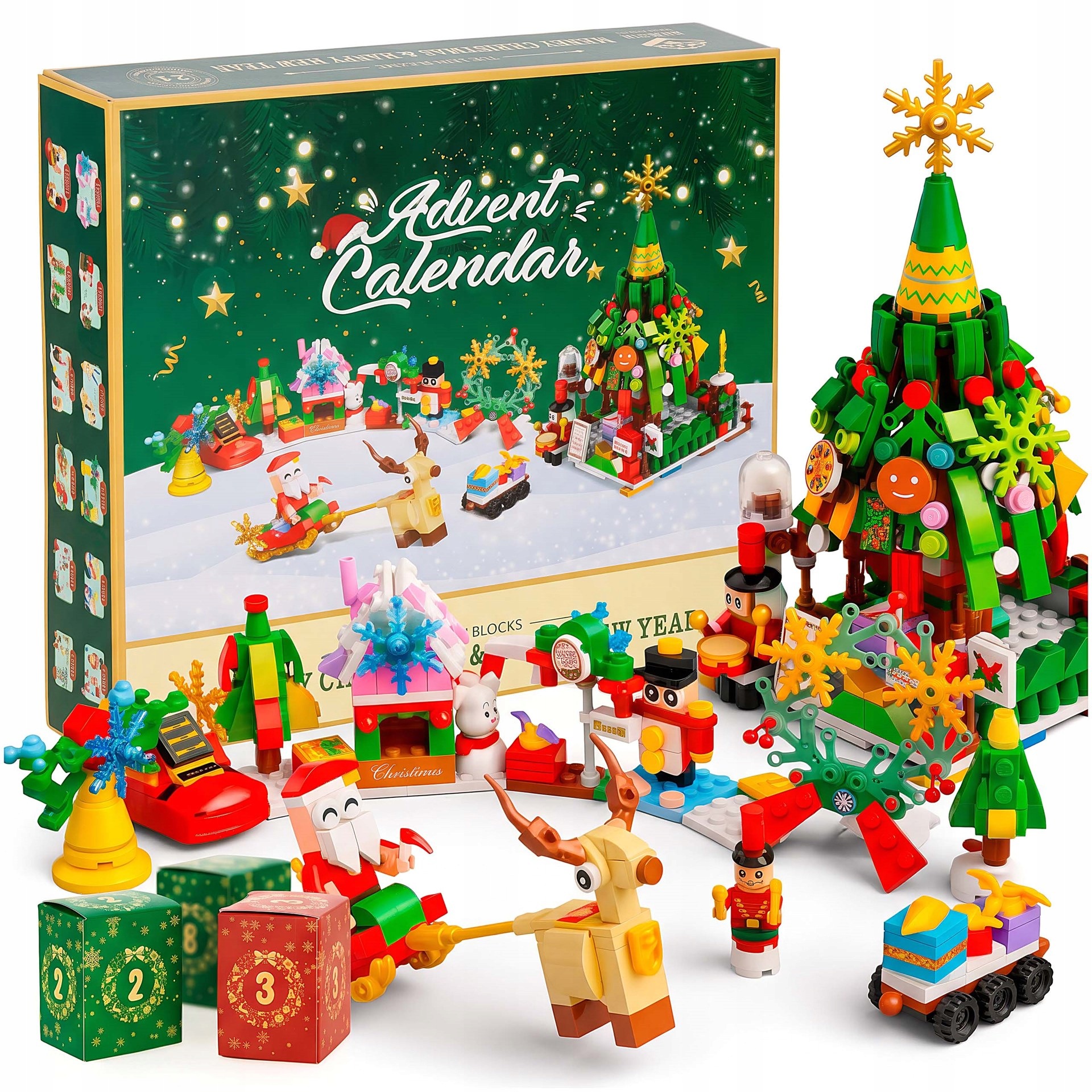 Adventní Kalendář 24 Sad Kostek dárek Vánoce Kostky Figurky Děti
