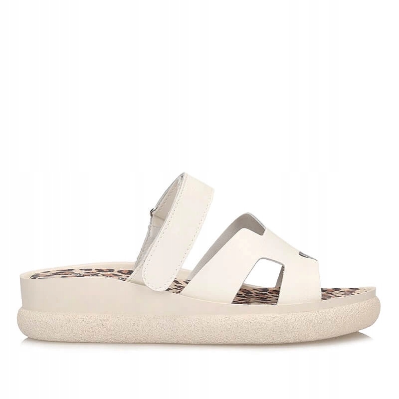 Béžové kožené dámské nazouváky na platformě Vinceza 88030 Be