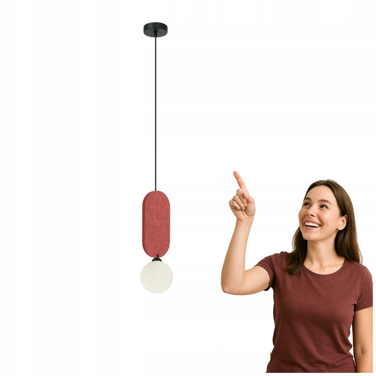 Moderní závěsná lampa Lorenzo červená Italux