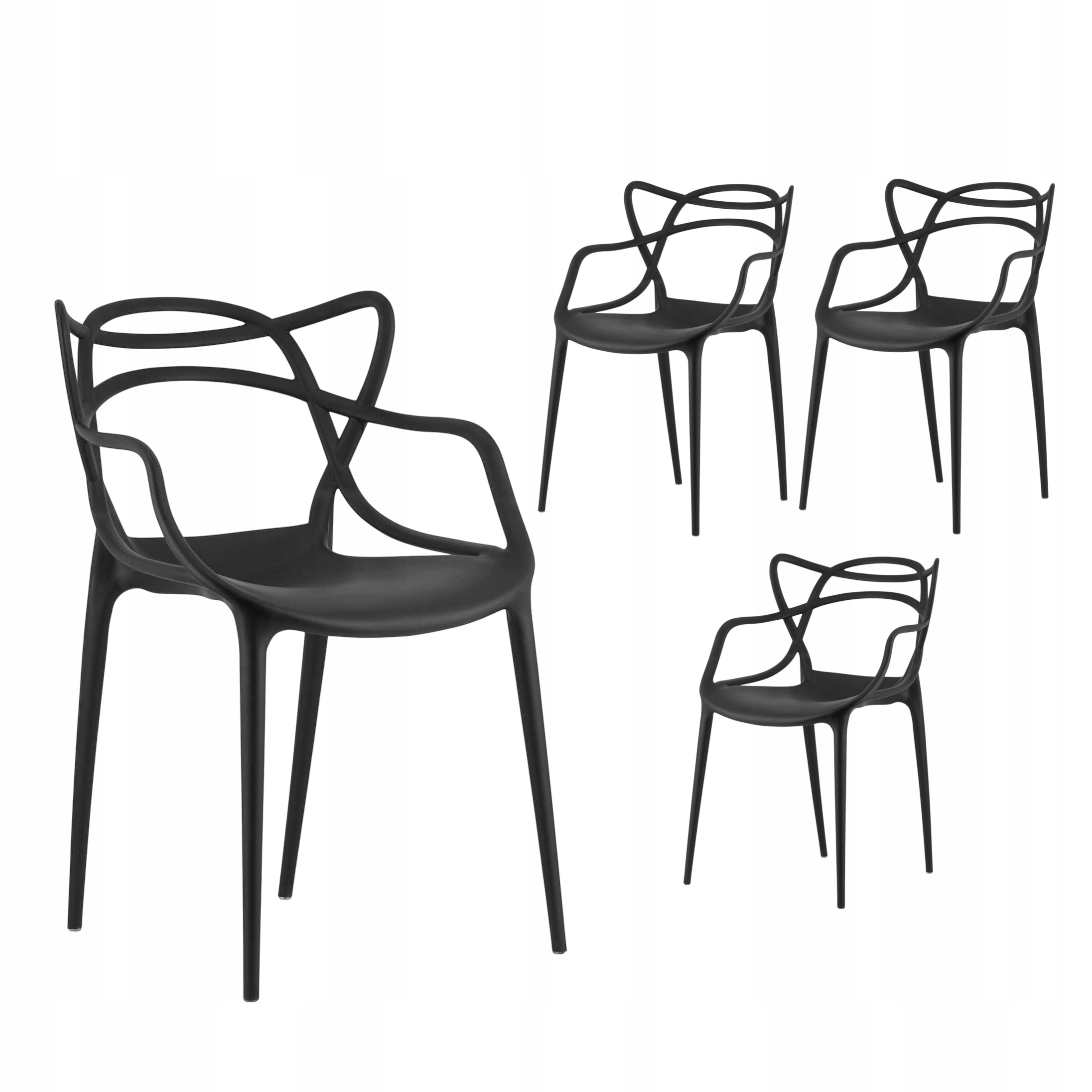 Černé kuchyňské křeslo Loft Moderní Křesla Do Obývacího Pokoje x3