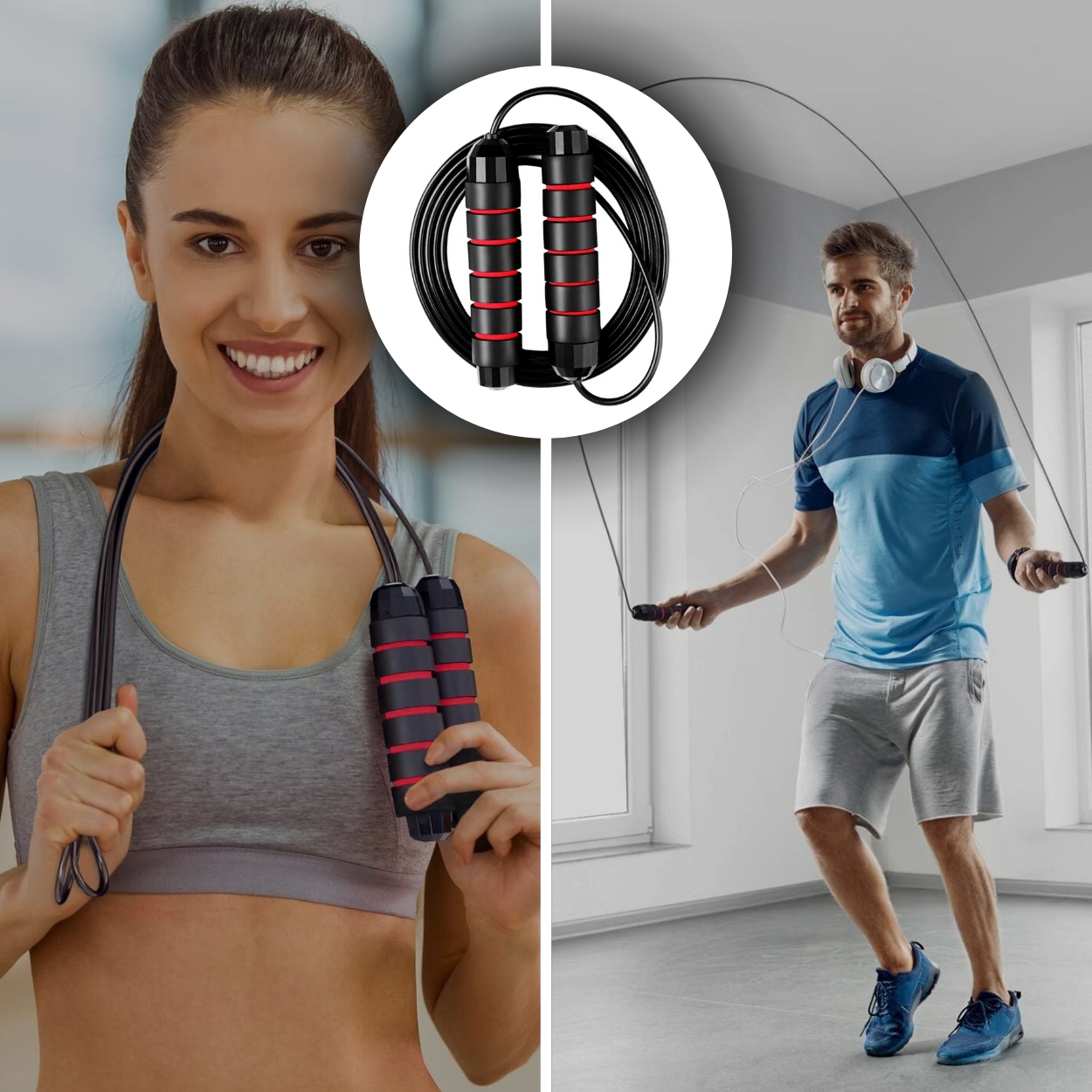 SKAKANKA Z ŁOŻYSKAMI CROSSFIT FITNESS BOKSERSKA DO ĆWICZEŃ NA SIŁOWNIE Długość rączki 16 cm