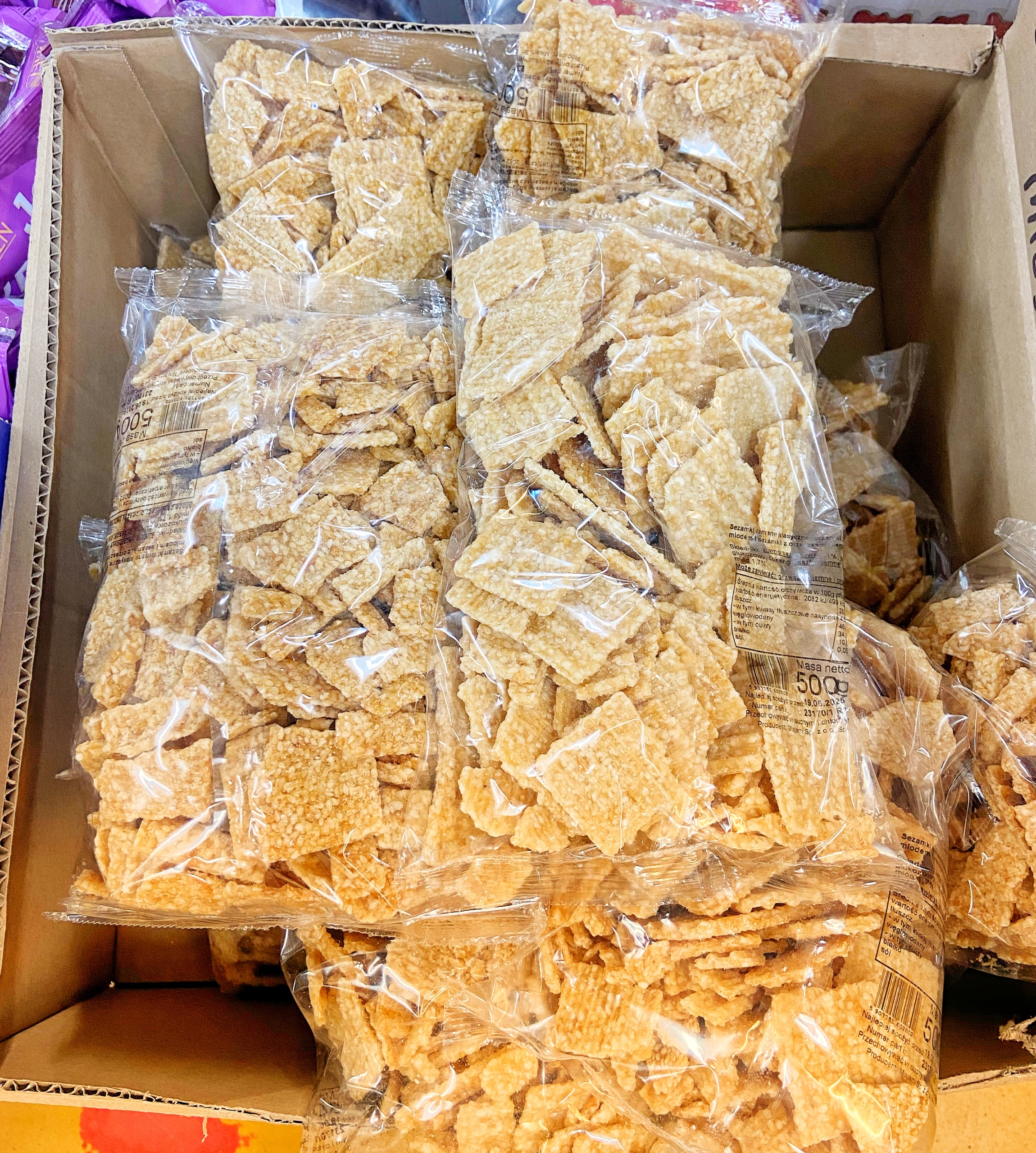 Sezamki łamane klasyczne z miodem i orzeszkami ziemnymi Majami 500 g