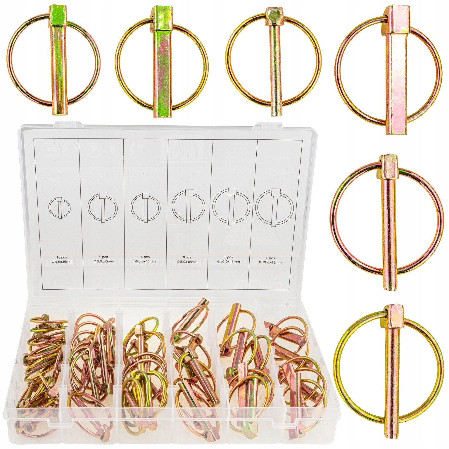 Przetyczka Sprężynowa Zatyczka Zawleczka Z Kółkiem Do Maszyn Rolniczych 50E