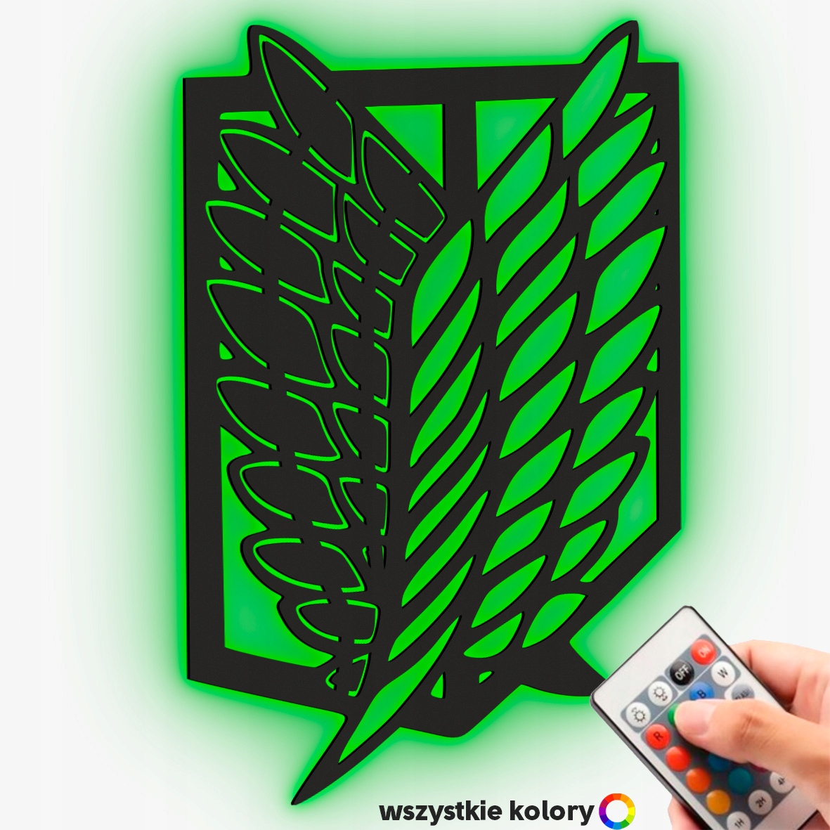 Dřevěný 3D obraz Anime Attack on Titan Logo Nástěnná Noční Lampa Led