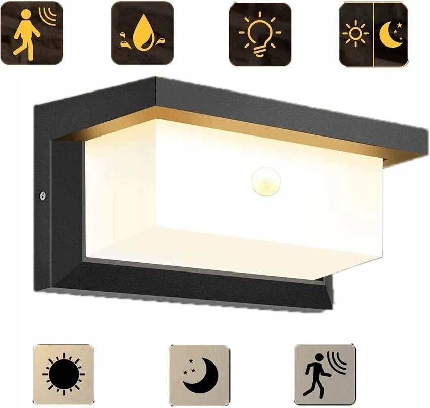 Led Venkovní Nástěnné Svítidlo 18W Lampa Senzor Pohybu Zahradní Fasádní Nástěnná