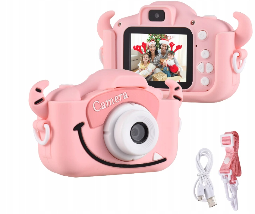 APARAT CYFROWY DLA DZIECKA FABURO 32GB RÓŻOWY SELFIE