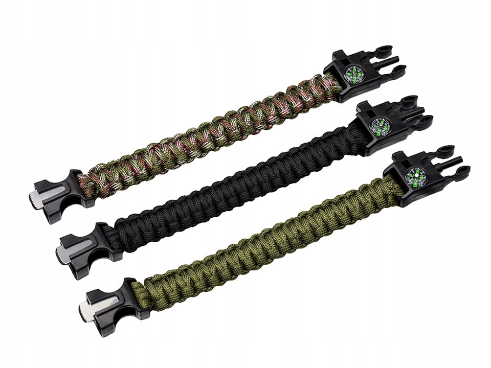 BRANSOLETKA SURVIVALOWA 5 W 1 PARACORD KRZESIWO Model BR-003