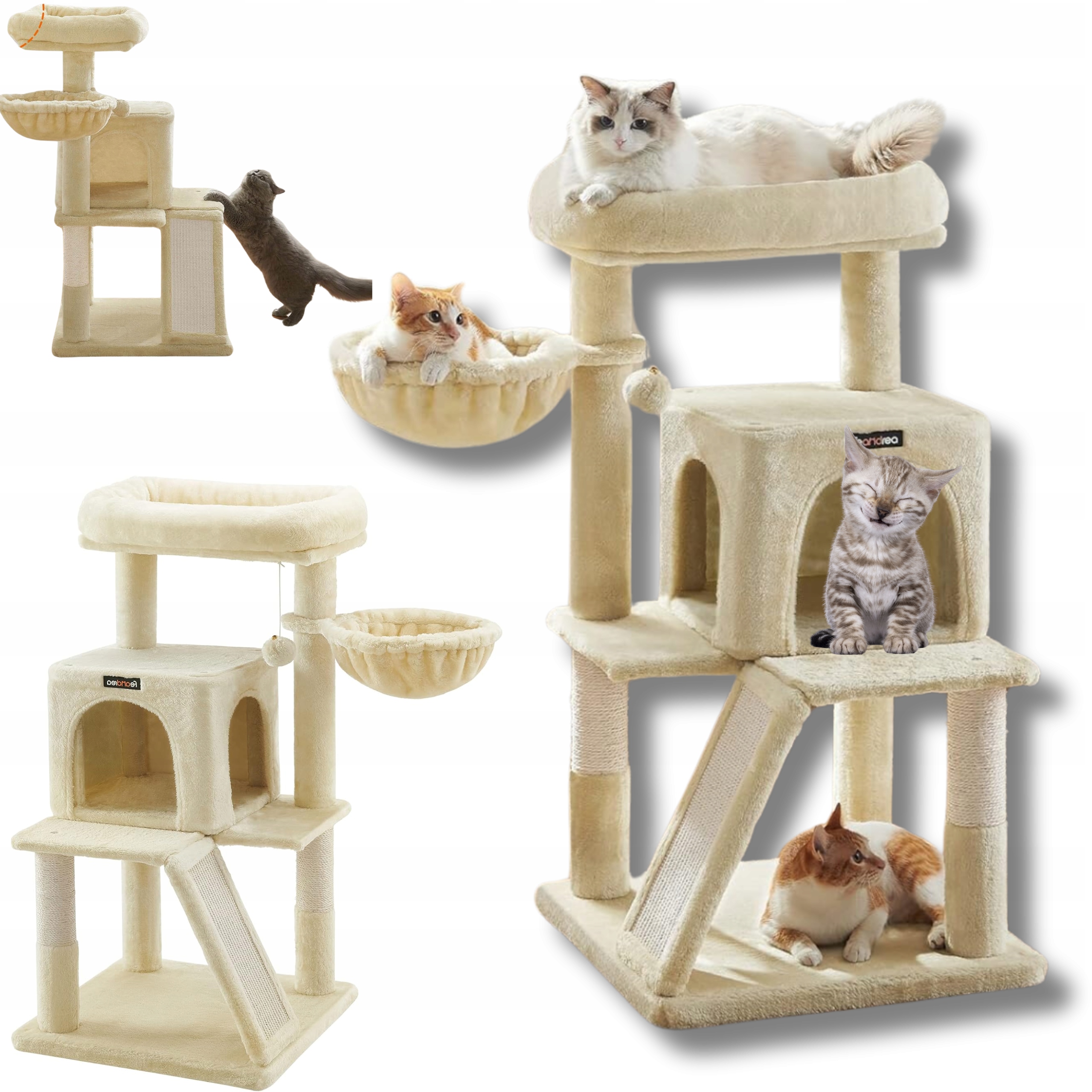 Vysoký škrabák, pelíšek, škrabací podložky, věž Feandrea 61 100 cm