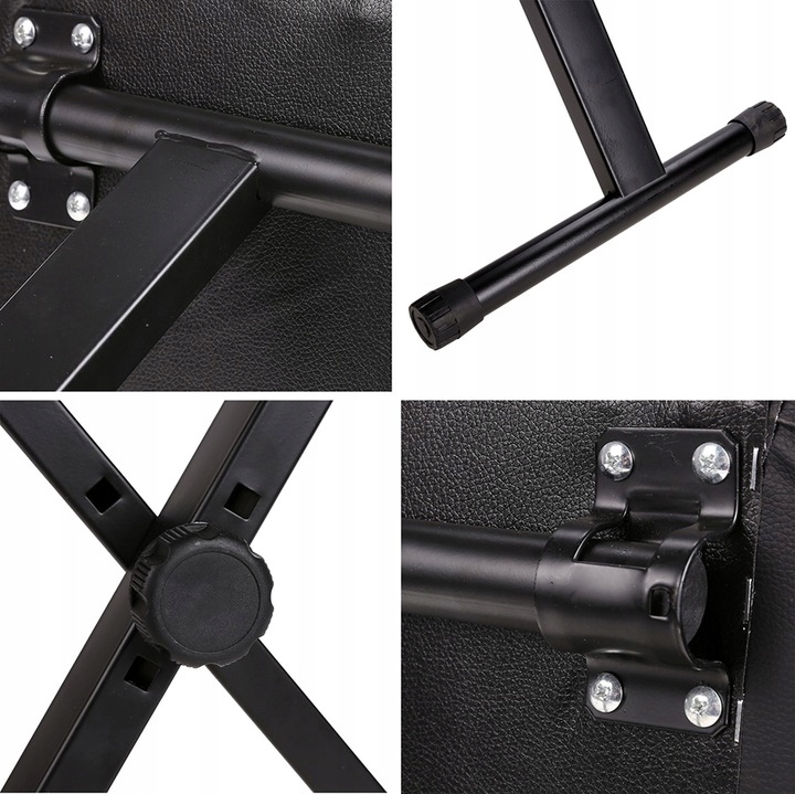 czarny STATYW STOJAK pojedynczy + ŁAWA STOŁEK KRZESŁO pod KEYBOARD PIANINO Kod producenta Zestaw Keyboard