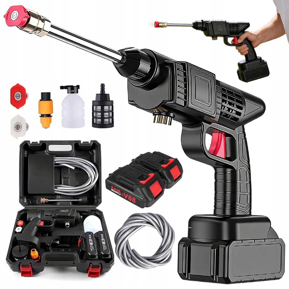 Myjka Ciśnieniowa Akumulatorowa Do Okien Ogrodu I Kostki 2X Akumulator 88VF