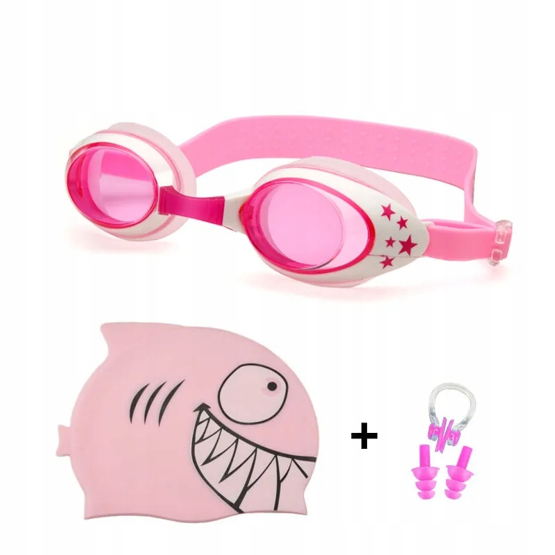Swimming Caps Anti Fog Glasses Swim Goggles Ear Plug Protect Set Boy Girl Model qiehonb