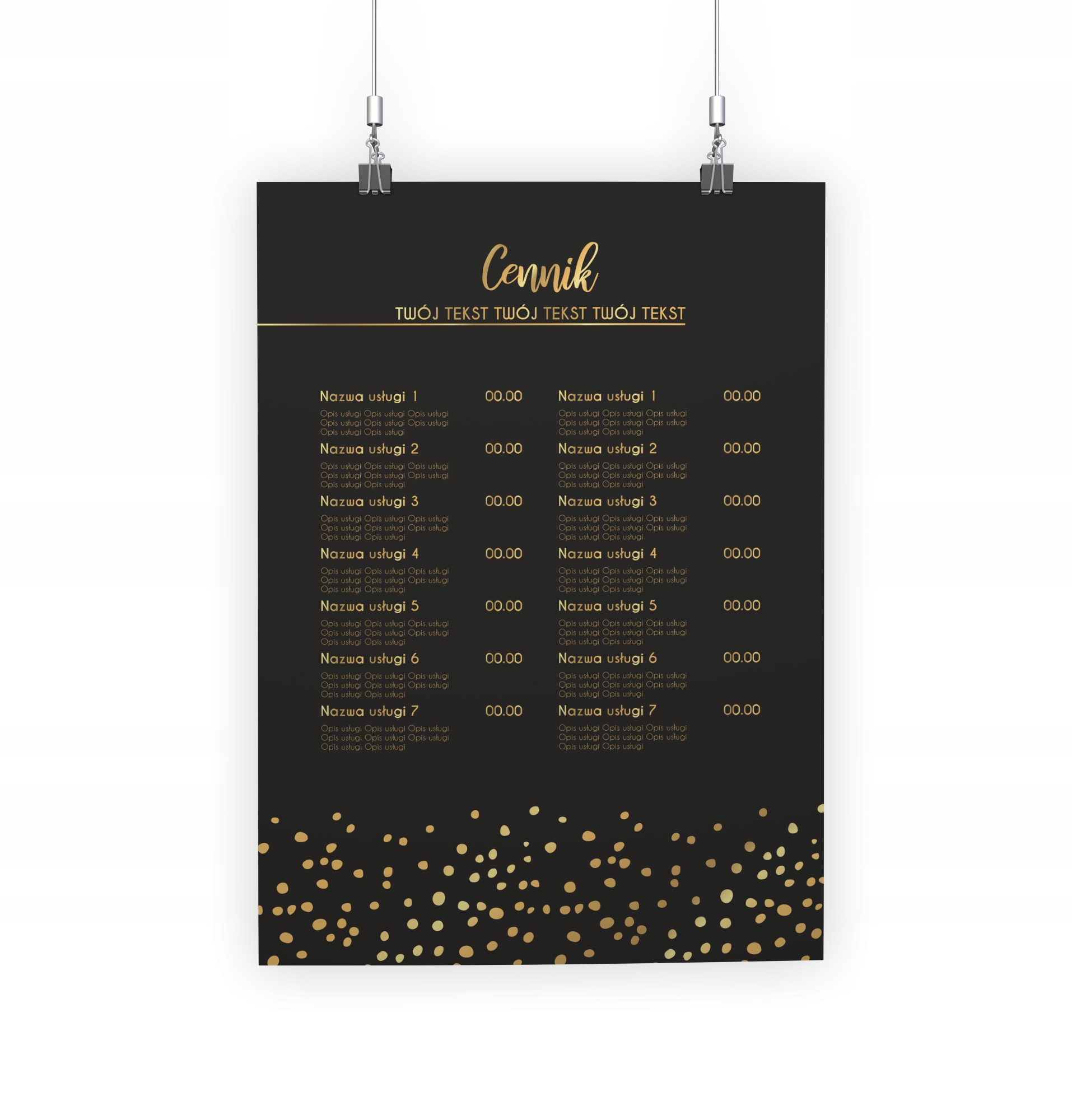 PLAKAT REKLAMOWY A3 100szt 130g PLAKAT SALON KOSMETYCZNY FRYZJER szablony Kod producenta Plakat reklamowy 100szt a3 szablony