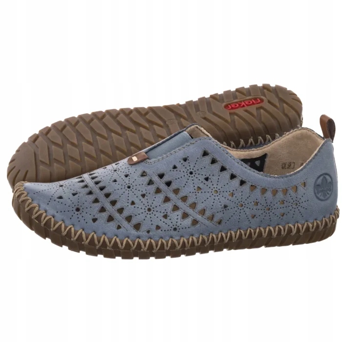 Dámské kožené polobotky Rieker Tmavě modré M2852-12 Blue