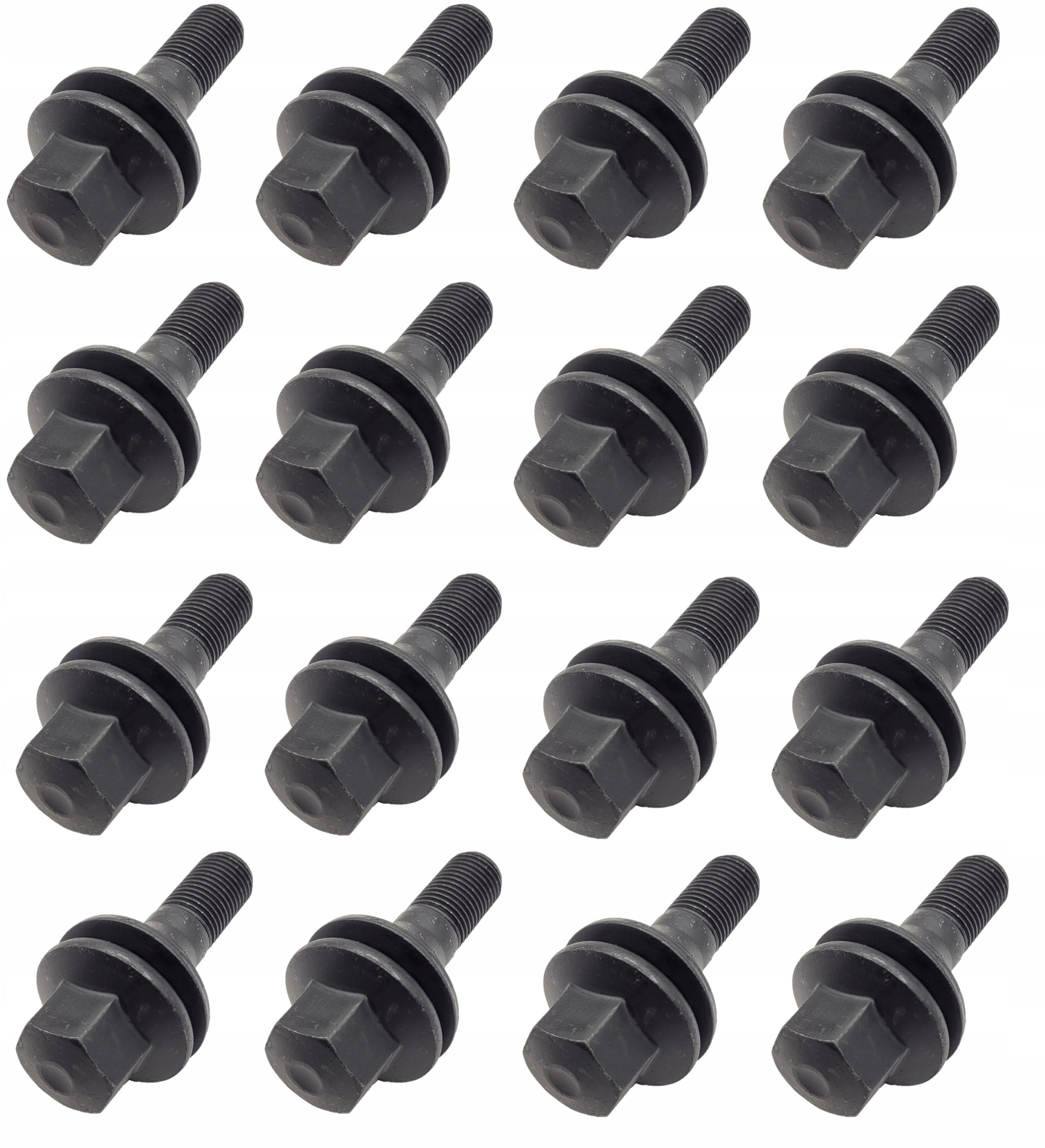 Černé ploché šrouby 12x1,25 36 mm pro ráfky Peugeot Citroen 16 Ks