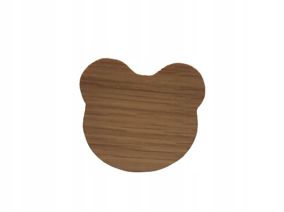 

Drewniane gałki, uchwyty do mebli, wzór miś dąb