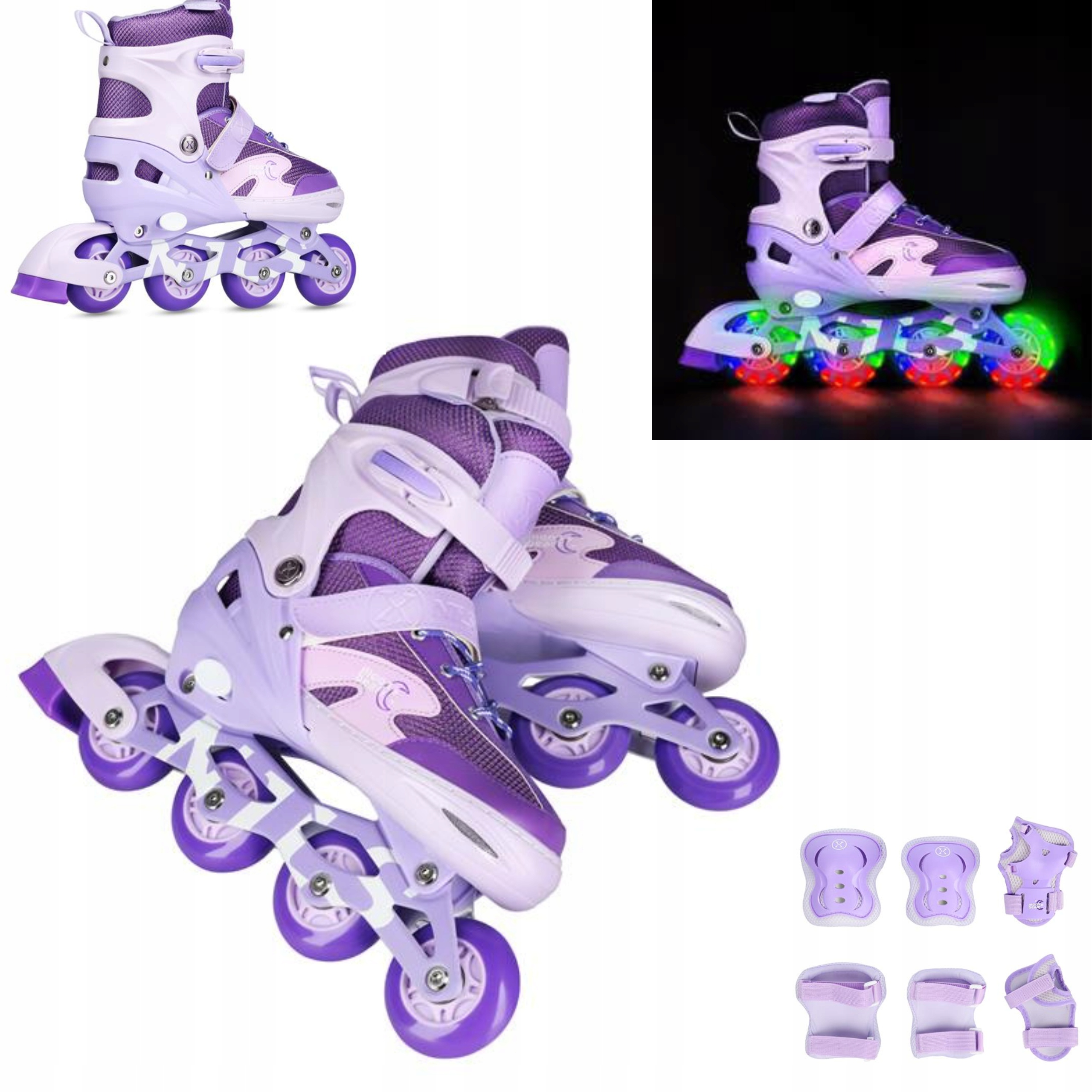 Nastavitelné brusle 2v1 Nils Extreme chrániče vel L 39-42