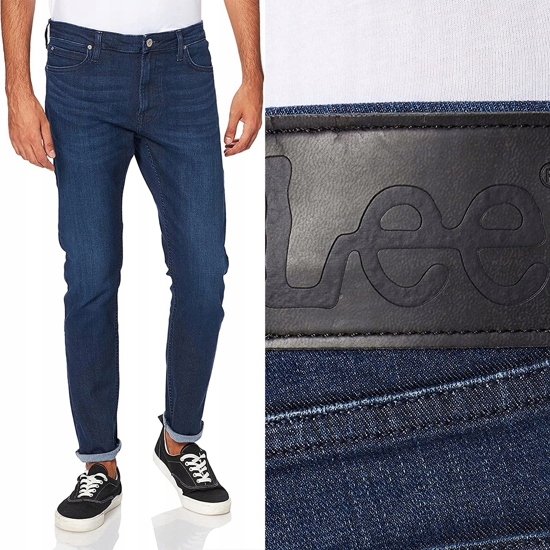Lee Malone skinny Dark Union Džíny Tmavě Modré Džínové Kalhoty W28 L32