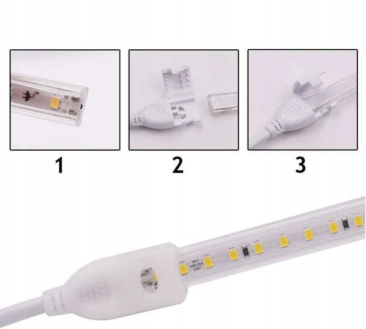 NEON LED 230V 6x12 SEKCJA CIĘCIA CO 10CM NEUTRALNY IP67 1 METR Długość 1 m