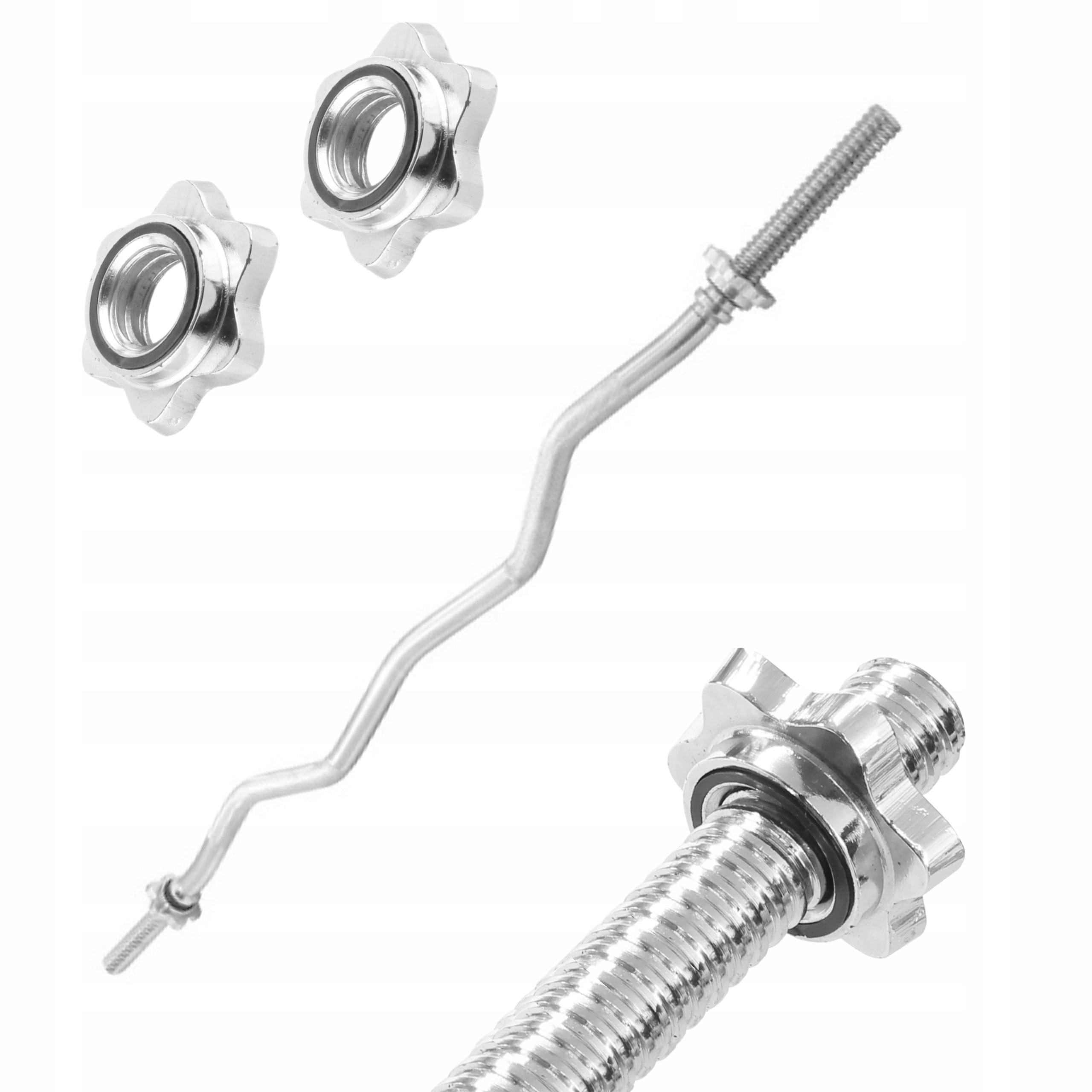 Platinum Fitness Gryf Lekko Łamany Pojedynczo 120 CM 28 MM Zaciski Sztanga-Zdjęcie-0