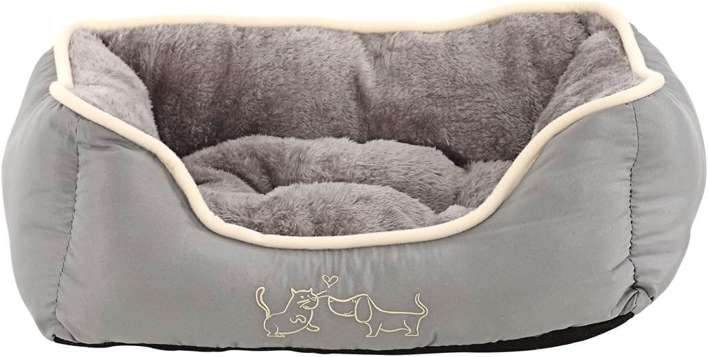 Pelíšek Dehner Sammy šedé polyester L 47x37x17 cm pro psa malých plemen