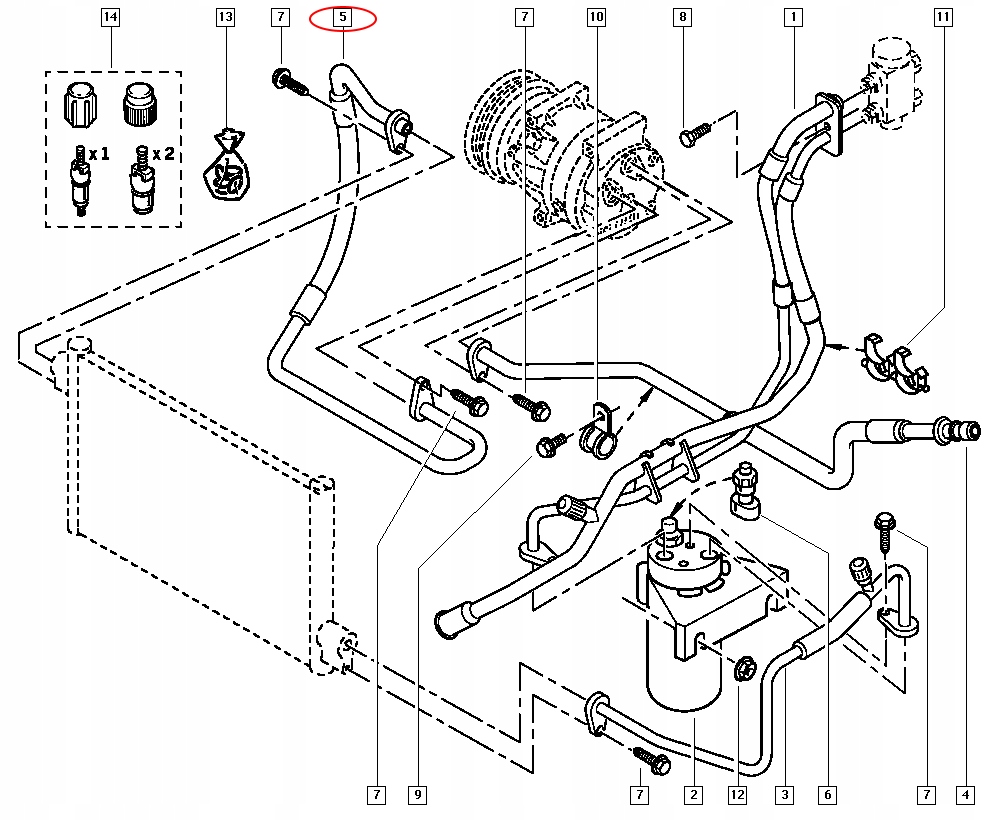 PRZEWOD KLIMATYZACJI MASTER II MOVANO 2 5 DCI org Part number 8200401711 9244700Q0A