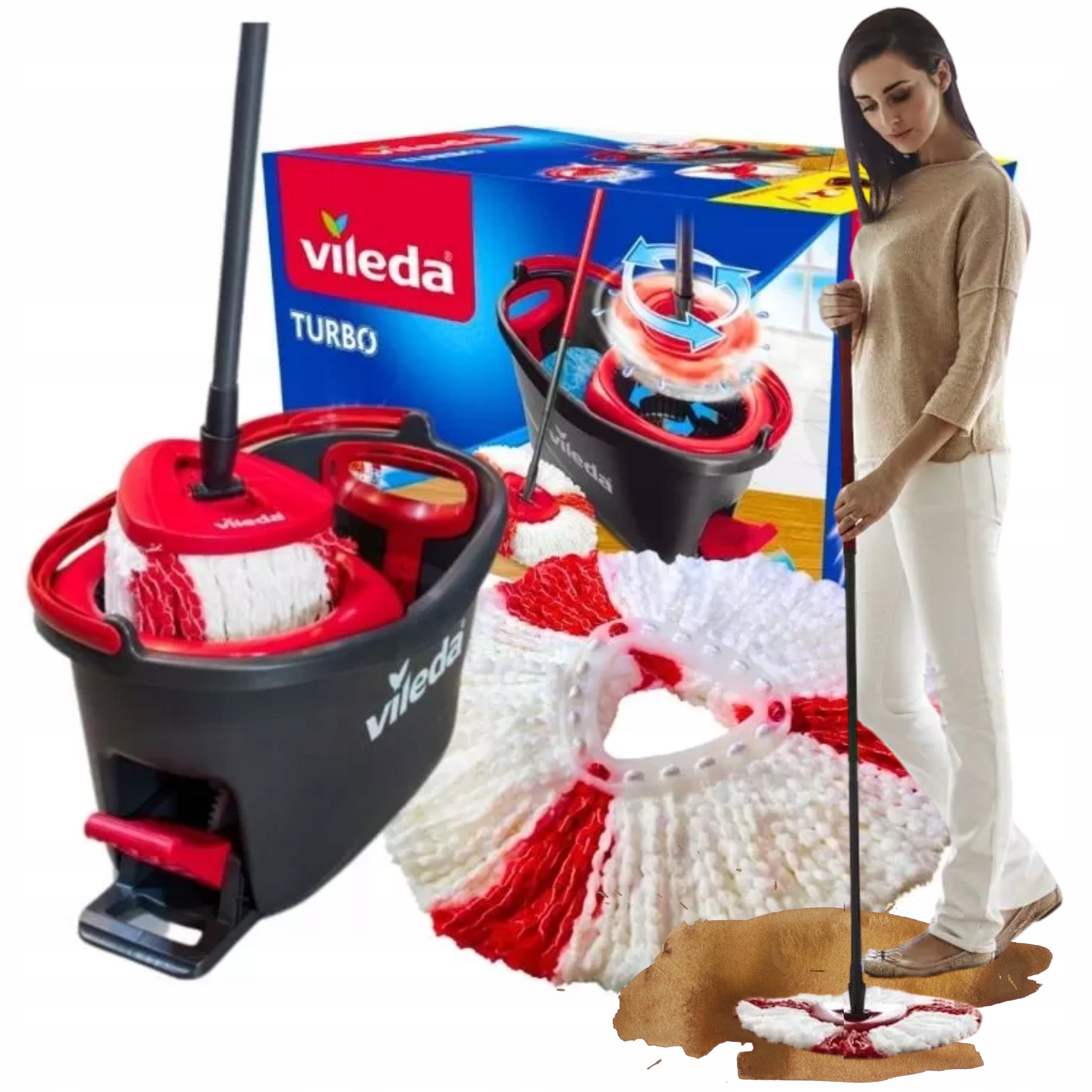 Levně Rotační mop Vileda Easy Wring & Clean Turbo kulatý s odstředivkou