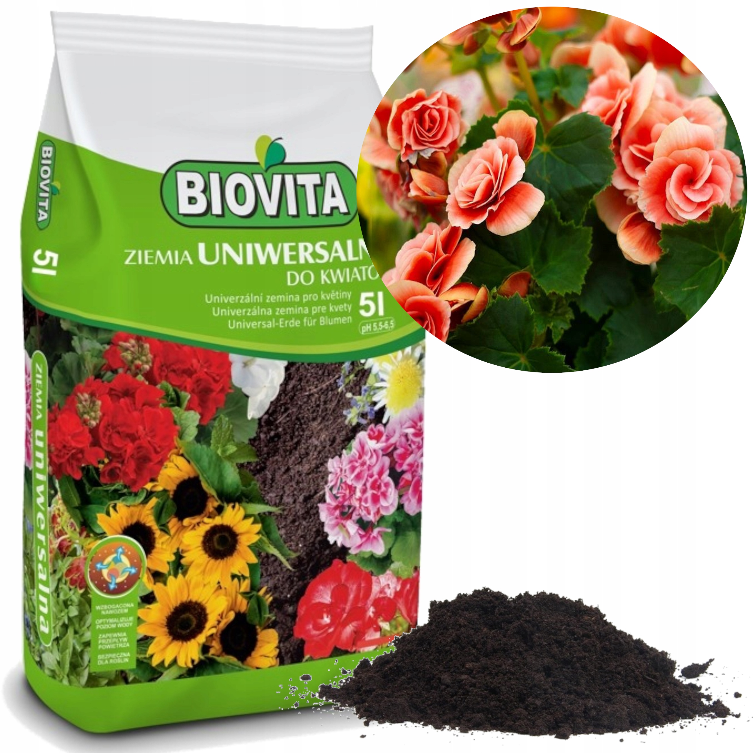 

Ziemia Podłoże do kwiatów Biovita 5L