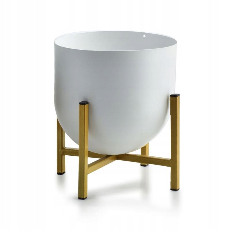 

Biała osłonka doniczka na stojaku kwietnik stojący