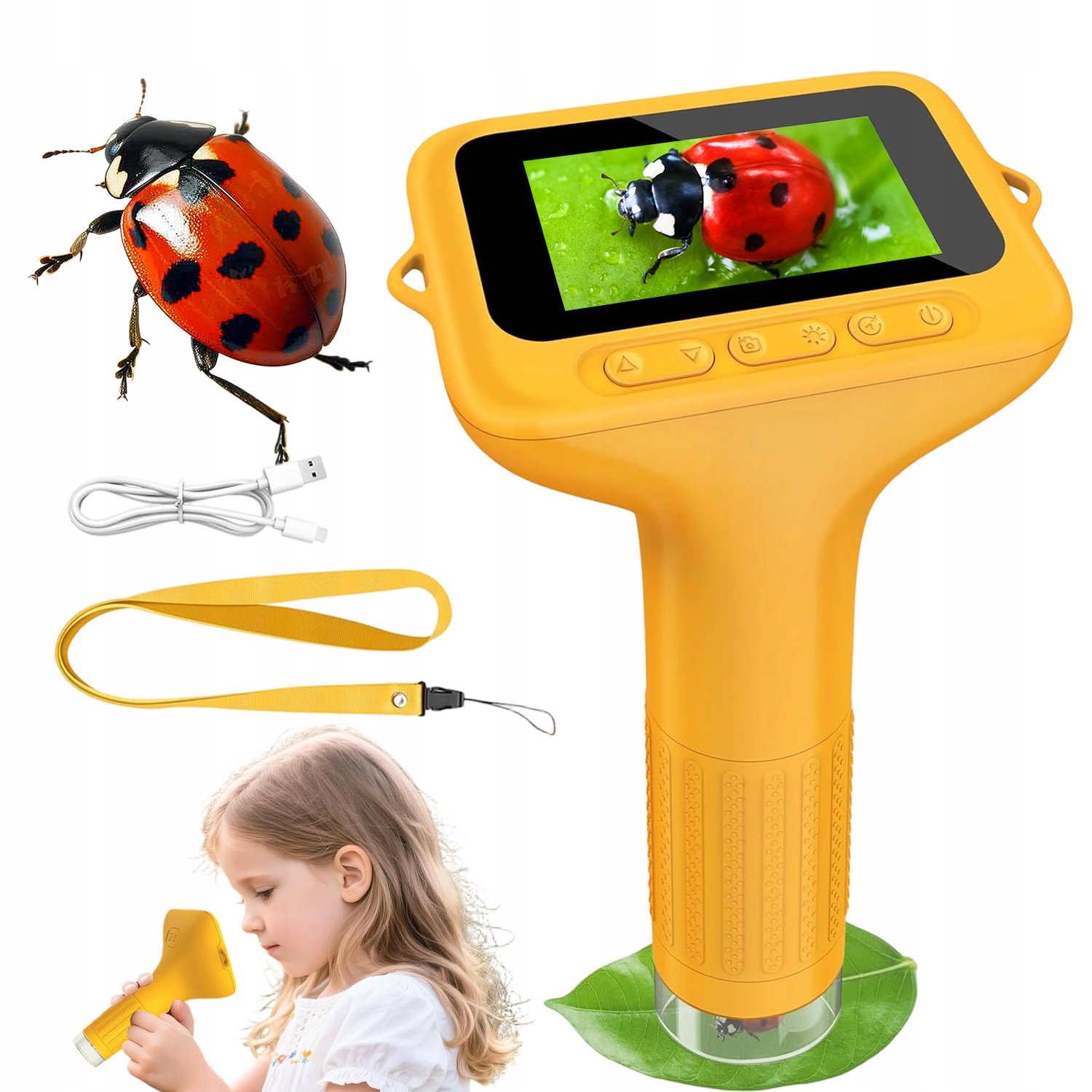 1000X Digitální kapesní optický mikroskop pro děti s Led přiblížením Hd