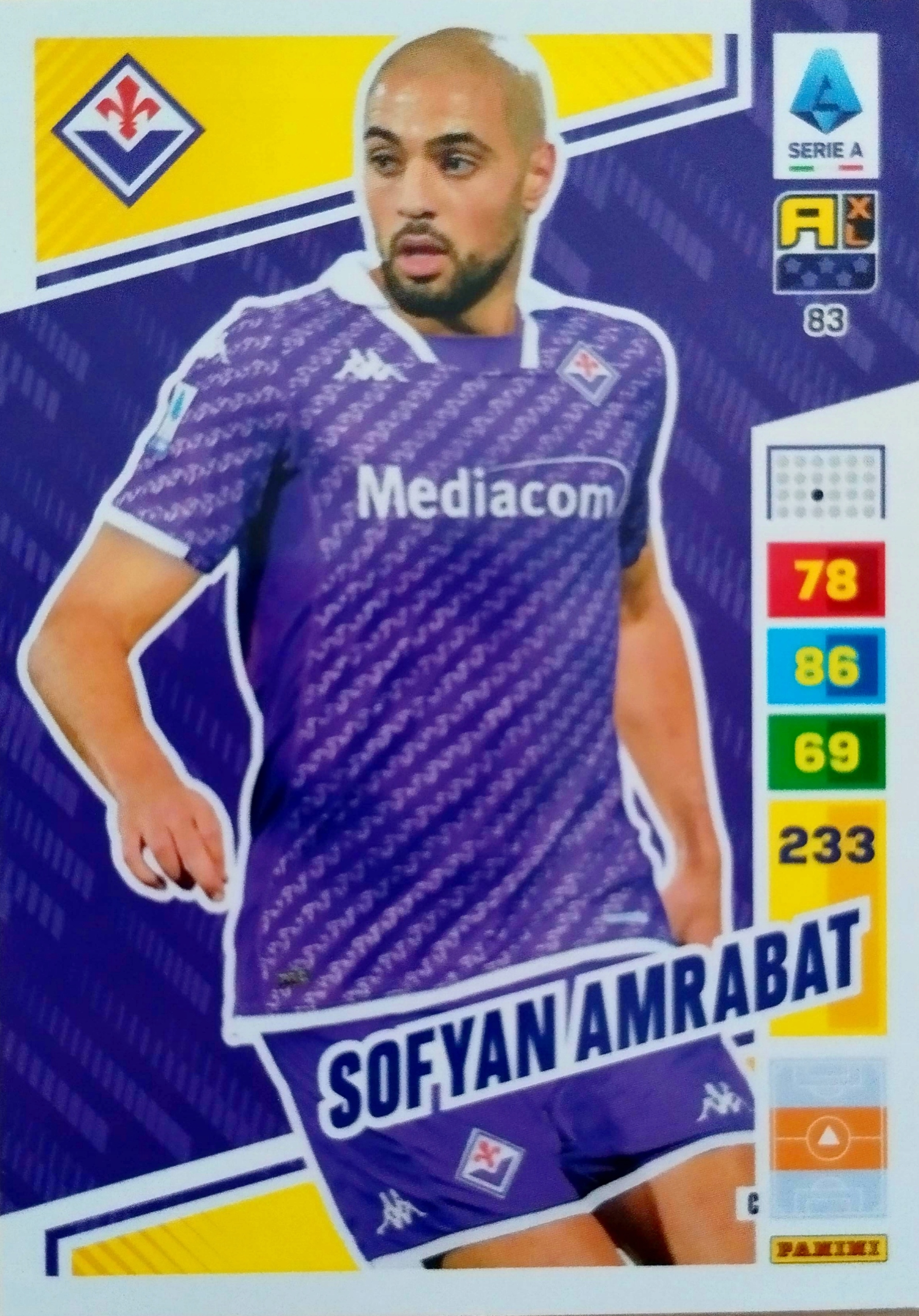 PANINI CALCIATORI LIGA WŁOSKA 2023 - 2024 83 SOFYAN AMRABAT FIORENTINA