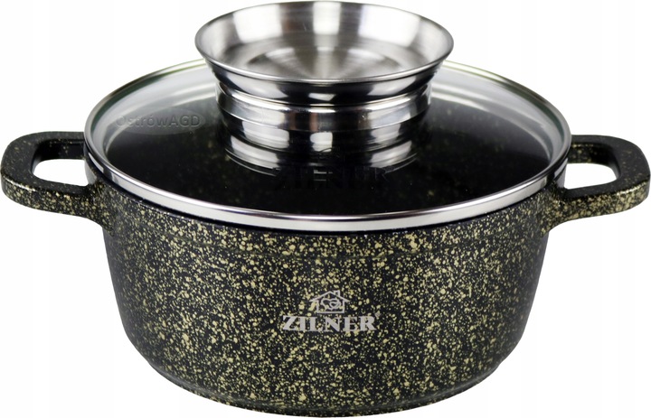 Komplet Garnków Marmurkowych Garnki Zestaw 8 EL. ZILNER PREMIUM AROMA KNOB Marka Zilner