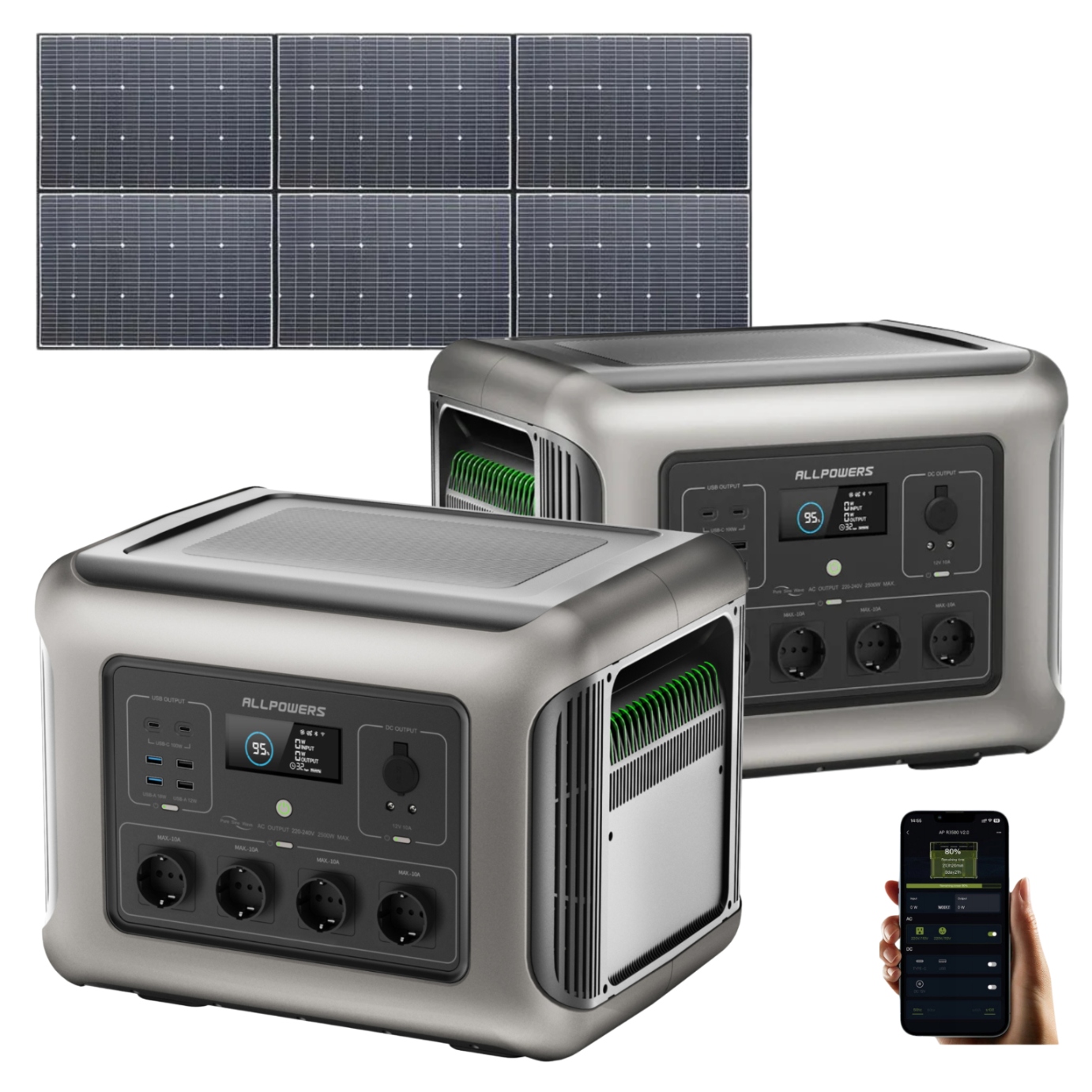 Allpowers R2500 2500W Przenośny Generator Solarny Panel Fotowoltaiczny 600W