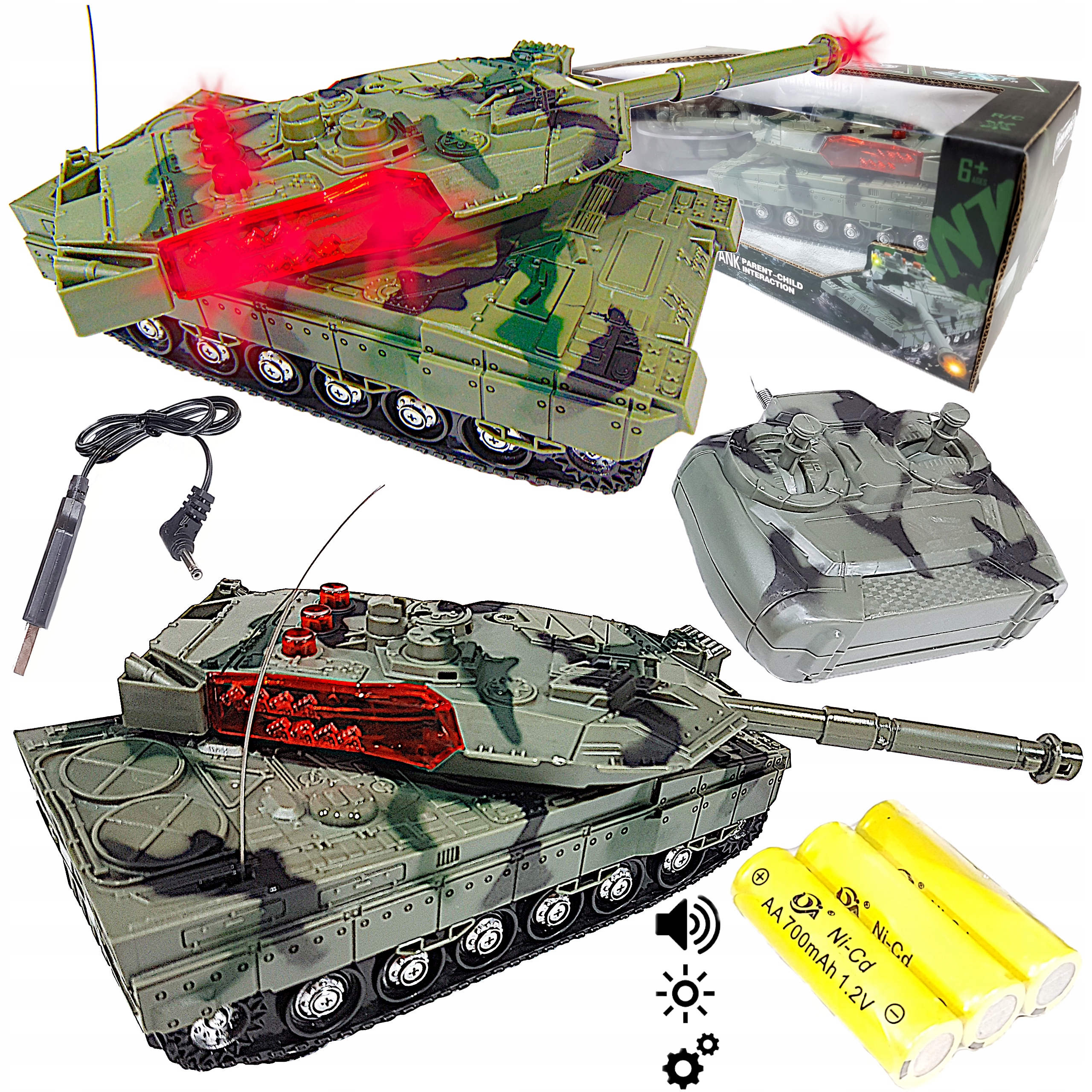 

Czołg Leopard 2A6 Zdalnie Sterowany, pilot Rc, Led