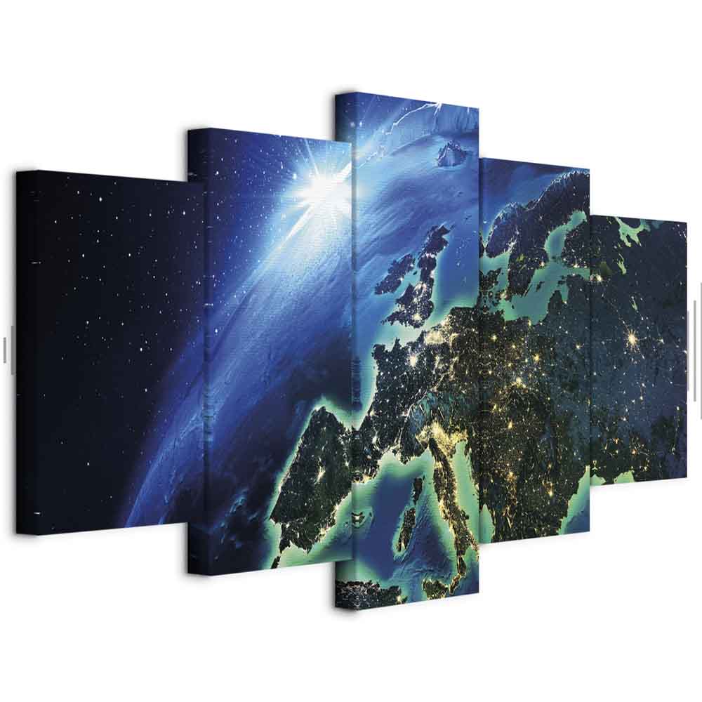 Obraz 5 Částí Akustický Triptych Odhlučňovací Planeta Vesmír XXL 200x100