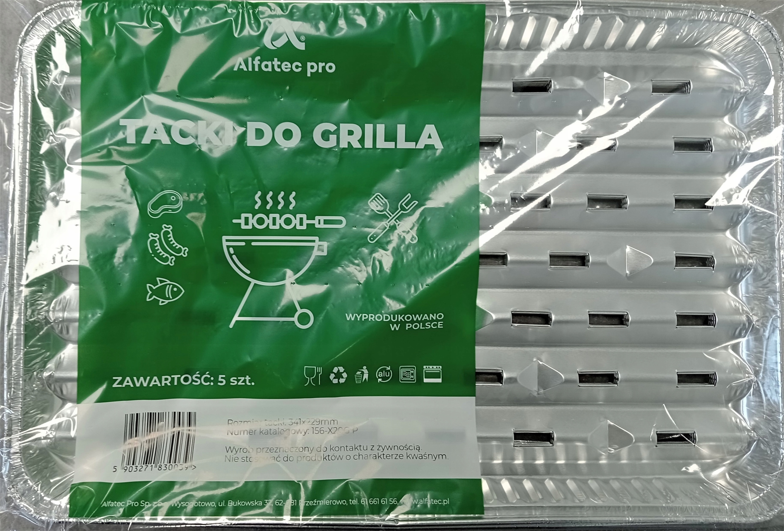 

Tacka grillowa aluminium prostokątny 23x34 cm 5szt