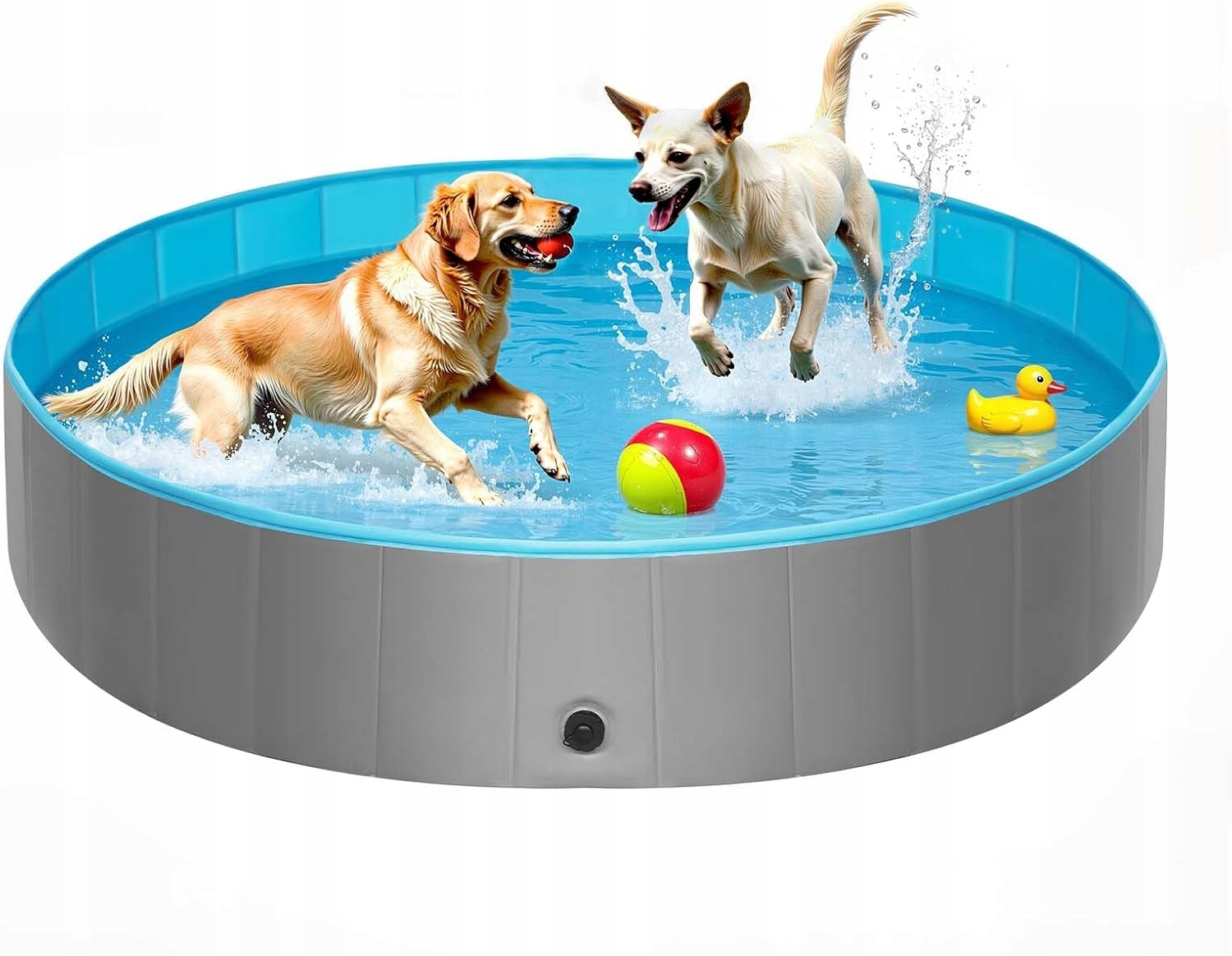 Eugad Skládací Bazén Pro Psa Přenosný Pvc Pp Modrý Šedý Ø 140 CM X 30