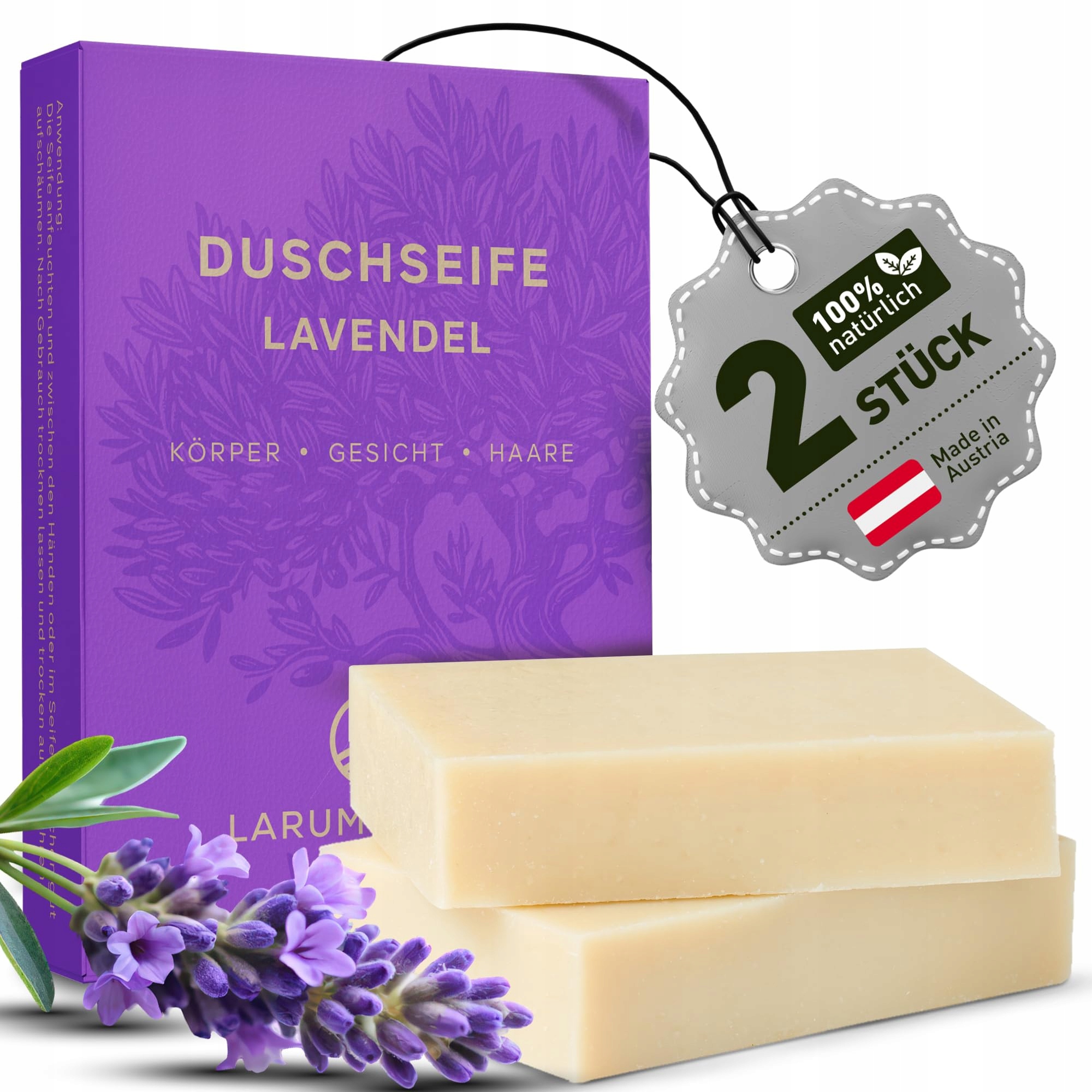 Levně Larum Sportovní mýdlo Feste Levandule 2x85 g Přírodní