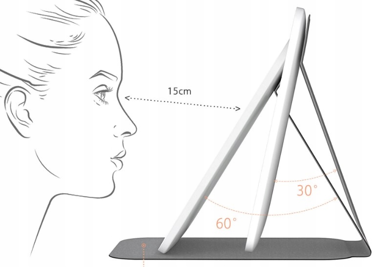 LED Makeup Mirror With Light Kolor dominujący odcienie niebieskiego