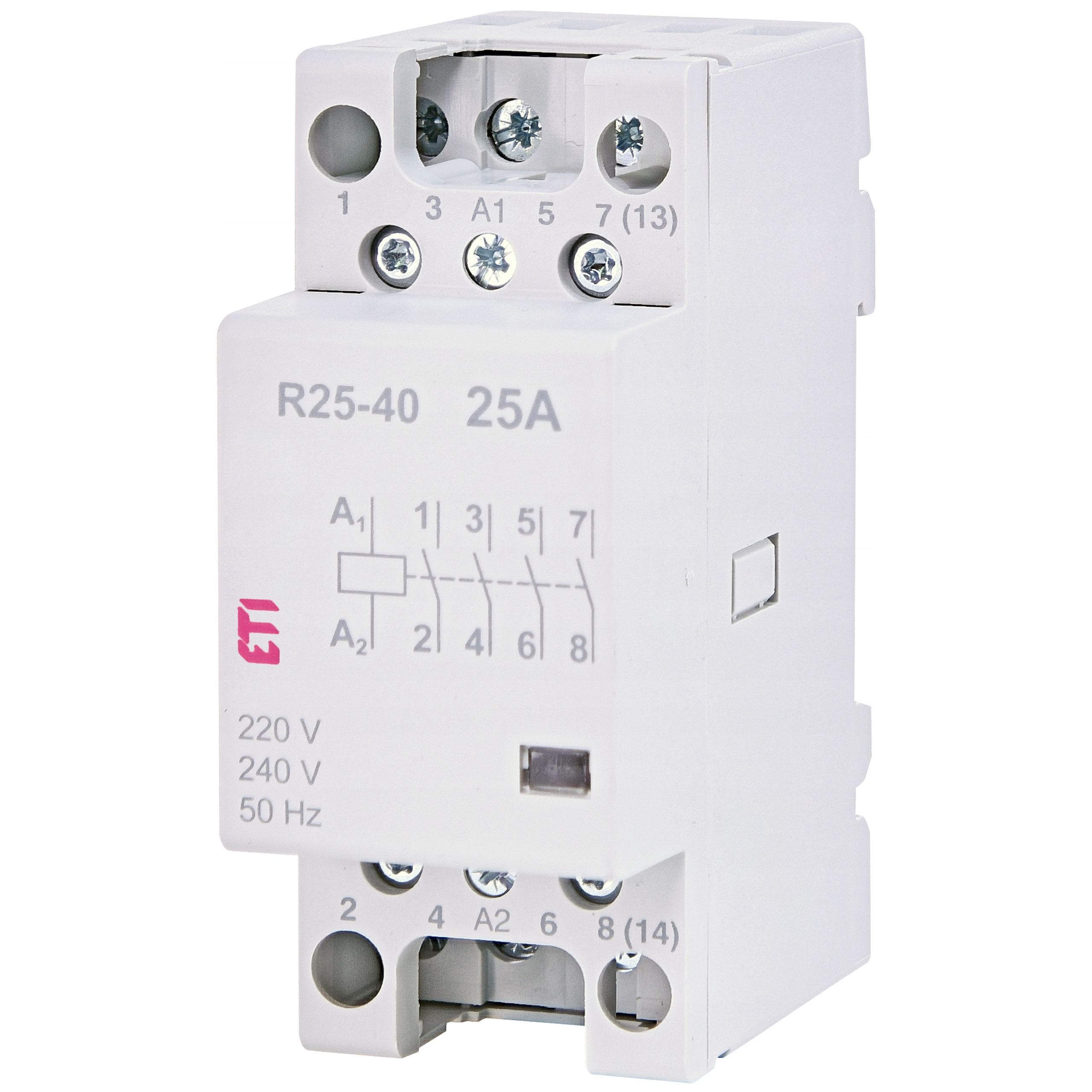 

Stycznik modułowy cewka R25-40 230V, 25A 4NO 2M