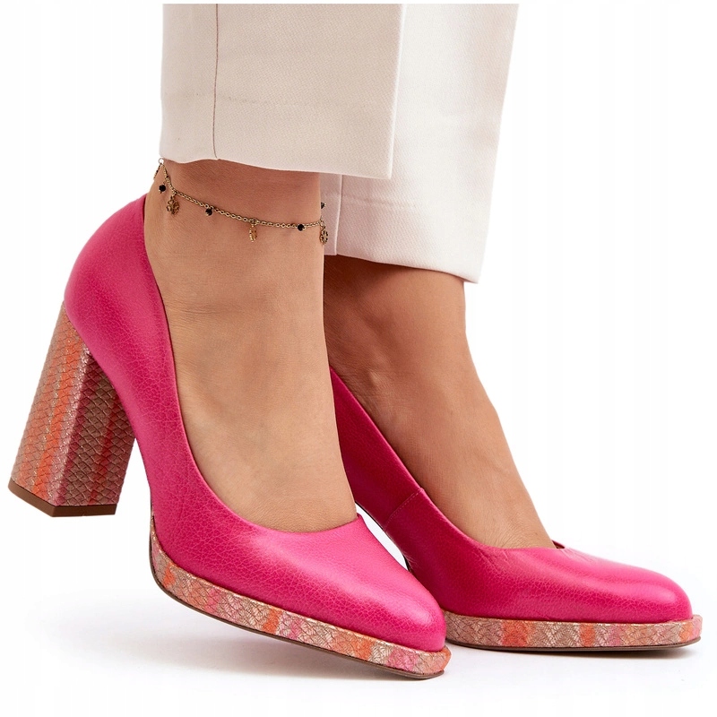 Lodičky Na Podpatku Z Přírodní Kůže Laura Messi 2746 Růžové 39